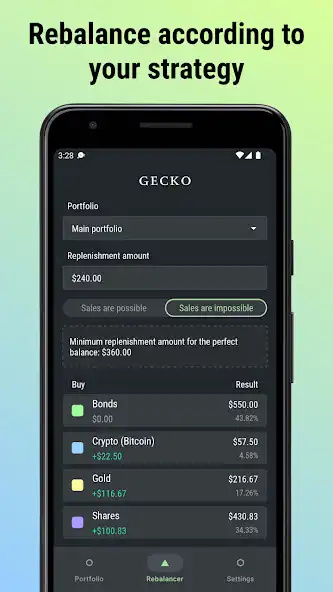 Play Gecko: Portfolio Rebalancing as an online game Gecko: Portfolio Rebalancing with UptoPlay