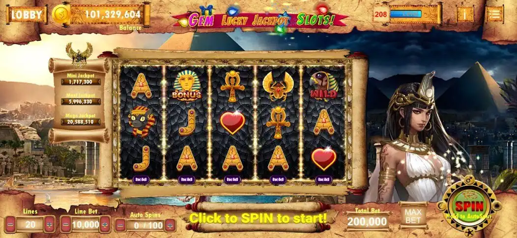 Play Gem Lucky Jackpot - Casino Slots as an online game Gem Lucky Jackpot - Casino Slots with UptoPlay