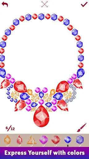 Play Gems Art: Color by Number, Fashion Coloring Pages as an online game Gems Art: Color by Number, Fashion Coloring Pages with UptoPlay