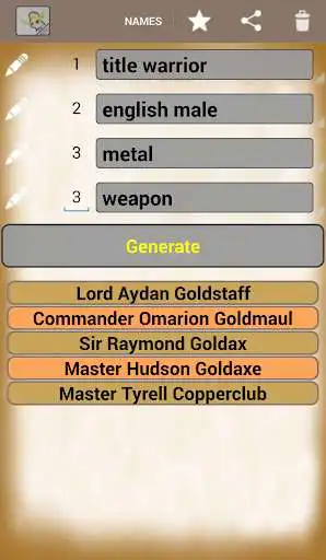 Play Generate Fantasy Names