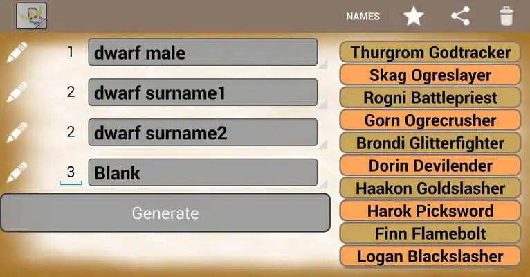Play Generate Fantasy Names