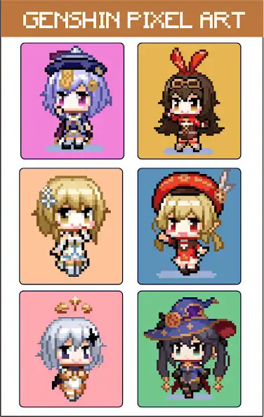 Play Genshin Pixel Art Color By Number  and enjoy Genshin Pixel Art Color By Number with UptoPlay