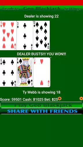 Play Geo Blackjack Beta 1.0  and enjoy Geo Blackjack Beta 1.0 with UptoPlay
