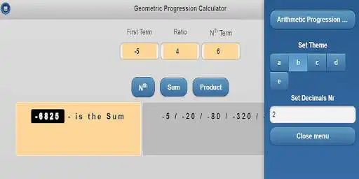 Play Geometric Progression Calculator as an online game online Geometric Progression Calculator with UptoPlay com.ymabyts.gometricprogressioncalculator Play Geometric Progression Calculator as an online game Geometric Progression Calculator with UptoPlay