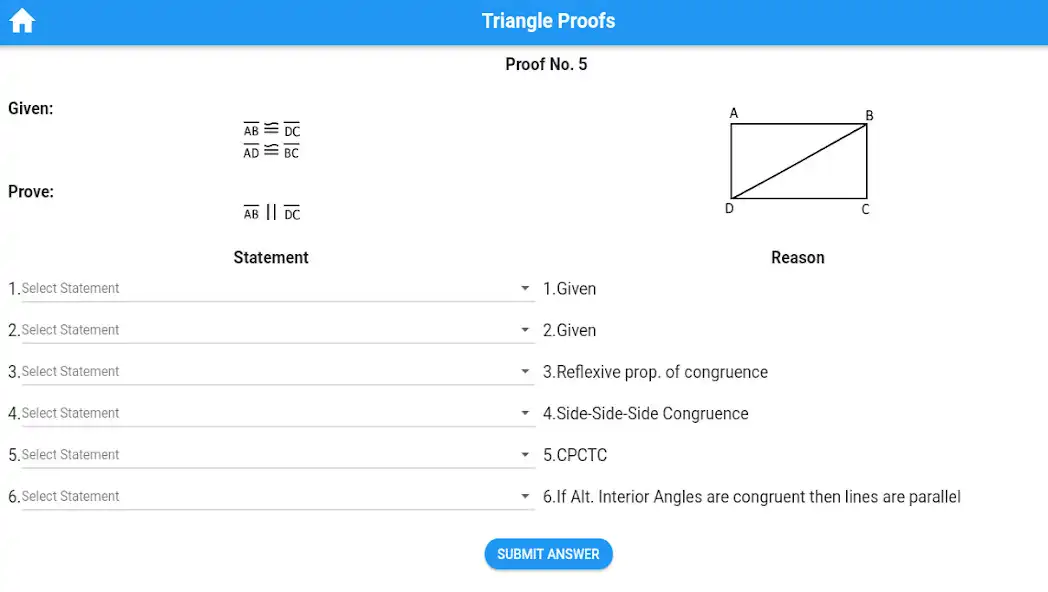 Play Geometry Two Column Proofs as an online game Geometry Two Column Proofs with UptoPlay