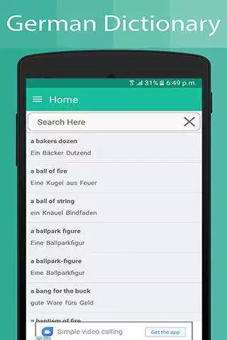 Play German Dictionary (NEW) as an online game German Dictionary (NEW) with UptoPlay