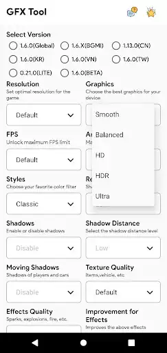 Play GFX Tool For BGMI as an online game GFX Tool For BGMI with UptoPlay
