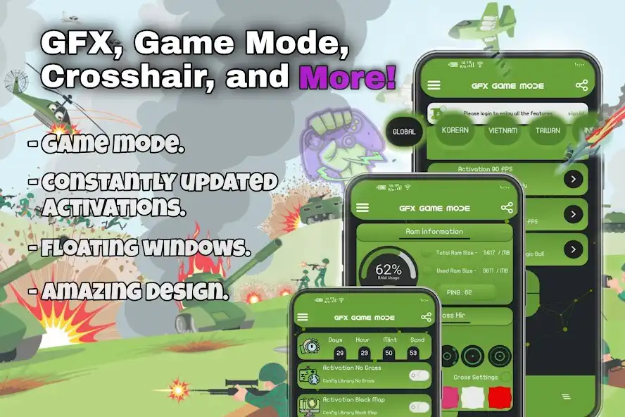 Play GFX TOOL,GAME MODE,CROSS HIRE  and enjoy GFX TOOL,GAME MODE,CROSS HIRE with UptoPlay