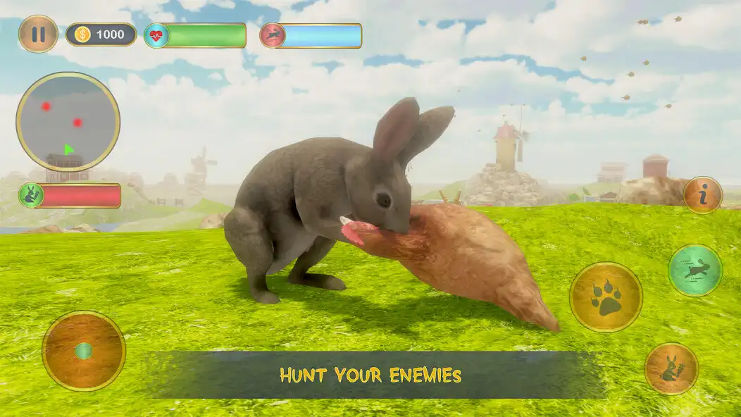 Play GIANT BUNNIES:RABBIT SIMULATOR as an online game GIANT BUNNIES:RABBIT SIMULATOR with UptoPlay