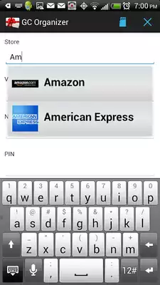 Play Giftcard Organizer