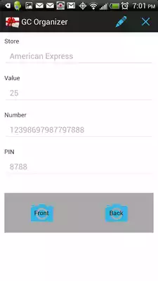 Play Giftcard Organizer