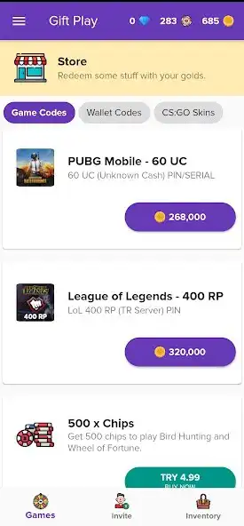 Play Gift Play - Earn Game Credits as an online game Gift Play - Earn Game Credits with UptoPlay