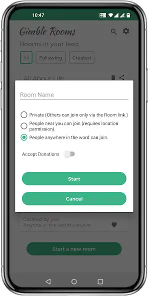 Play Gimble Rooms: Live Audio Chat as an online game Gimble Rooms: Live Audio Chat with UptoPlay
