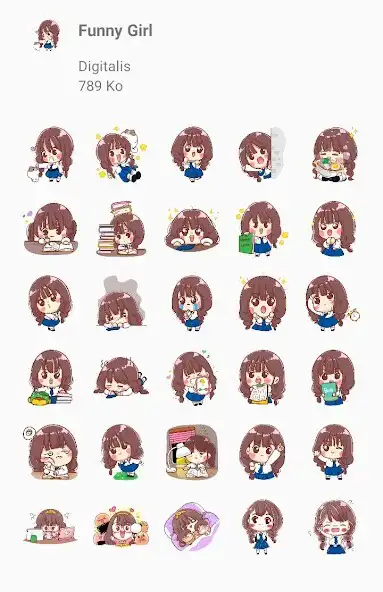 Play Girl cute stickers as an online game Girl cute stickers with UptoPlay
