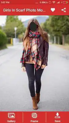 Play Girl In Scarf Photo Montage