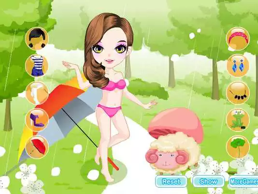 Play Girl in the rain Dress Up