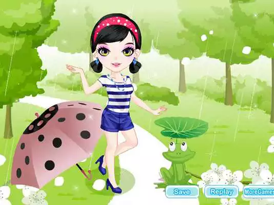 Play Girl in the rain Dress Up