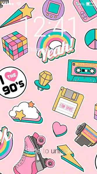 Play Girl Retro 90s Pop Art Teen Screen Lock  and enjoy Girl Retro 90s Pop Art Teen Screen Lock with UptoPlay