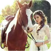 Free play online Girls and Horse wallpaper APK