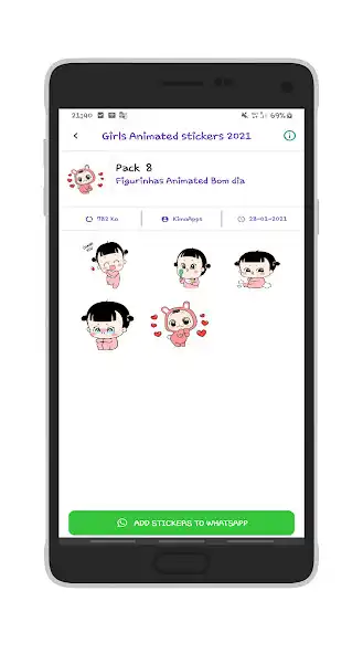 Play Girls animated stickers 2021 as an online game Girls animated stickers 2021 with UptoPlay