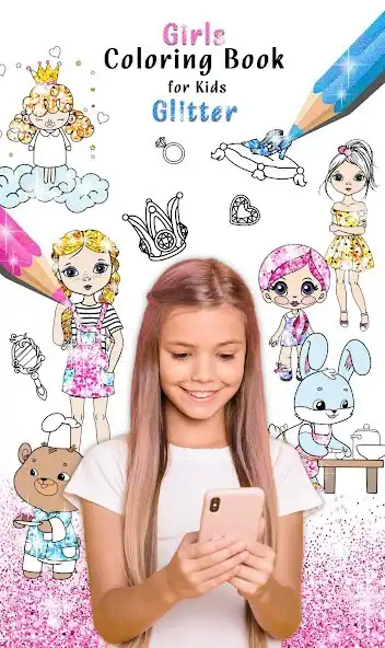 Play Girls Color Book with Glitter  and enjoy Girls Color Book with Glitter with UptoPlay
