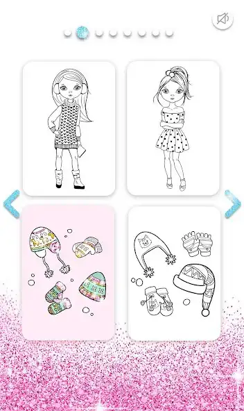 Play Girls Color Book with Glitter as an online game Girls Color Book with Glitter with UptoPlay