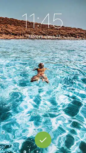 Play Girl Sea Beach Vacations PIN Unlock Lock Slide