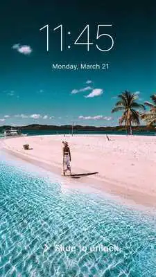 Play Girl Sea Beach Vacations PIN Unlock Lock Slide