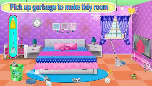 Play Girls Home Cleaning: Bedroom Makeover & Repairs  and enjoy Girls Home Cleaning: Bedroom Makeover & Repairs with UptoPlay
