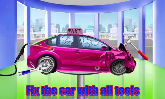 Play Girls Pink Taxi Car Repair Workshop: Salon