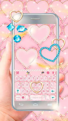 Play Girly Pink Heart Keyboard Theme  and enjoy Girly Pink Heart Keyboard Theme with UptoPlay