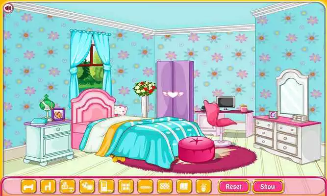 Play Girly room decoration game
