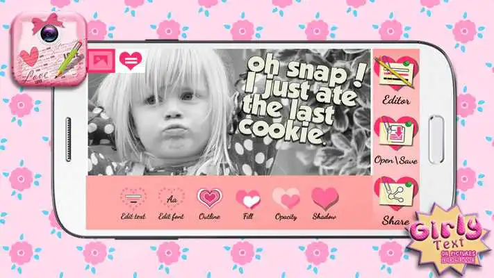 Play Girly Text on Pictures Deluxe