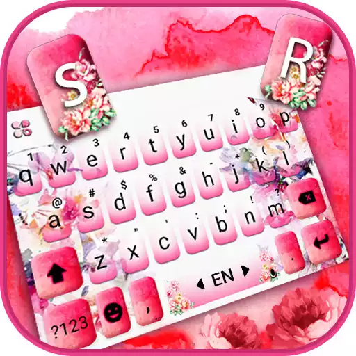 Play Girly Watercolor Florals Keyboard Theme APK