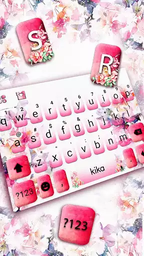 Play Girly Watercolor Florals Keyboard Theme as an online game Girly Watercolor Florals Keyboard Theme with UptoPlay