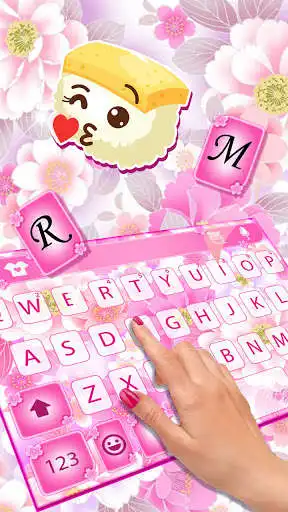 Play Glamour Pink Flowers Keyboard Background as an online game Glamour Pink Flowers Keyboard Background with UptoPlay