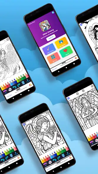 Play Glitter Angel Drawing Book as an online game Glitter Angel Drawing Book with UptoPlay