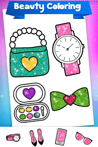Play Glitter Beauty Coloring Book - Fashion Coloring  and enjoy Glitter Beauty Coloring Book - Fashion Coloring with UptoPlay