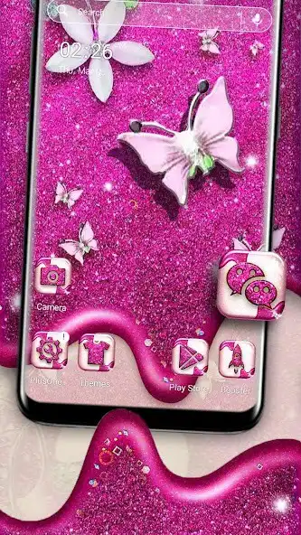 Play Glitter Butterfly Launcher Theme  and enjoy Glitter Butterfly Launcher Theme with UptoPlay