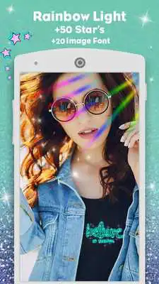 Play glitter camera sparkle photo editor: rainbow light