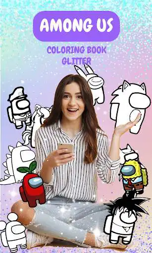 Play Glitter Coloring Book: Inspired by Among Us  and enjoy Glitter Coloring Book: Inspired by Among Us with UptoPlay