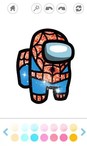 Play Glitter Coloring Book: Inspired by Among Us as an online game Glitter Coloring Book: Inspired by Among Us with UptoPlay