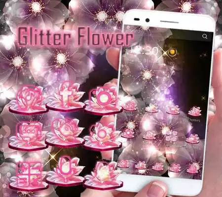 Play Glitter Flower Neon Theme