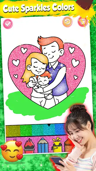 Play Glitter Heart Love Coloring as an online game Glitter Heart Love Coloring with UptoPlay