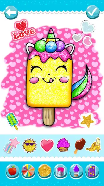 Play Glitter Ice Cream Coloring  and enjoy Glitter Ice Cream Coloring with UptoPlay