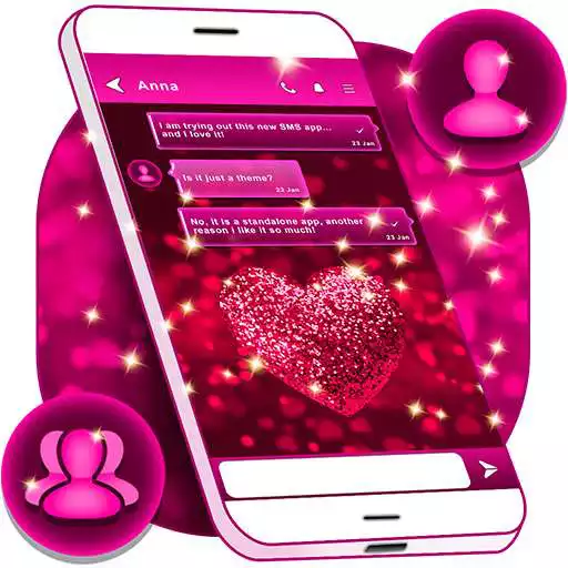 Free play online Glitter Love SMS Themes APK