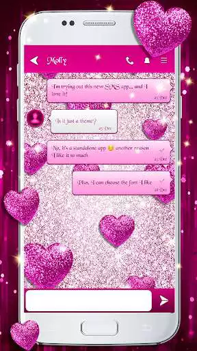 Play Glitter Love SMS Themes