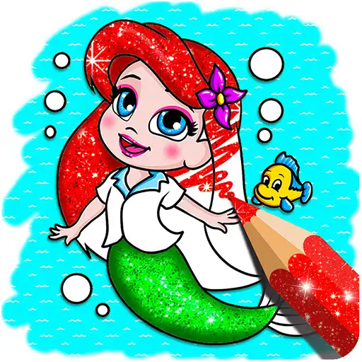 Play Glitter mermaid coloring pages for kids APK
