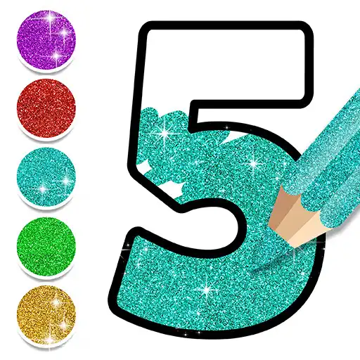 Play glitter numbers and letters drawing coloring book APK