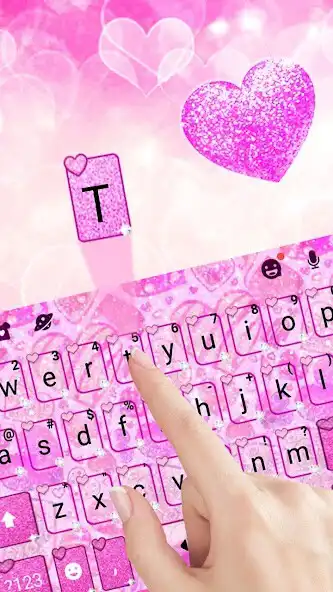 Play Glitter Pink Hearts Keyboard Theme as an online game Glitter Pink Hearts Keyboard Theme with UptoPlay